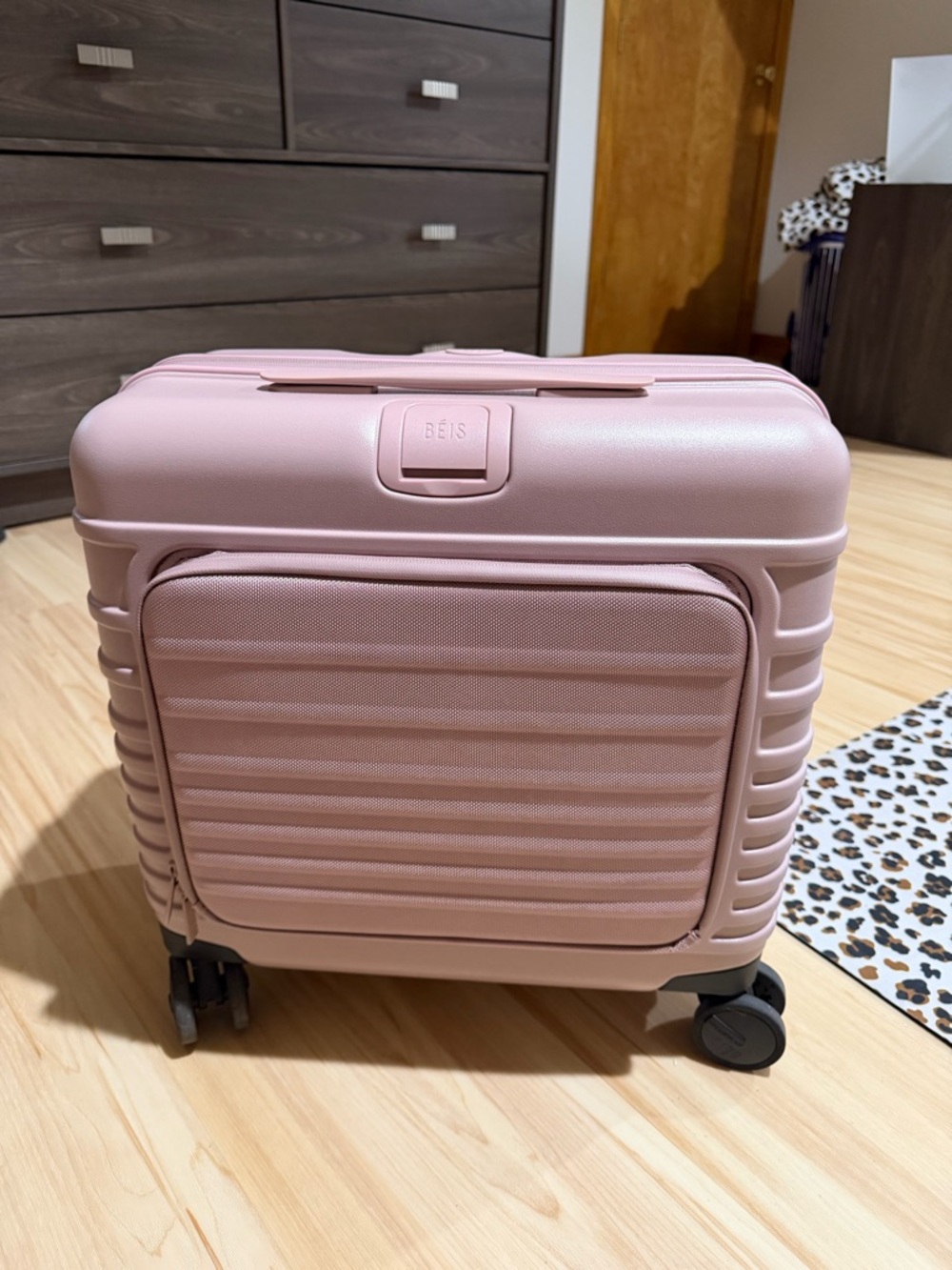 BEIS Blush Pink Carry-On Spinner Organizer